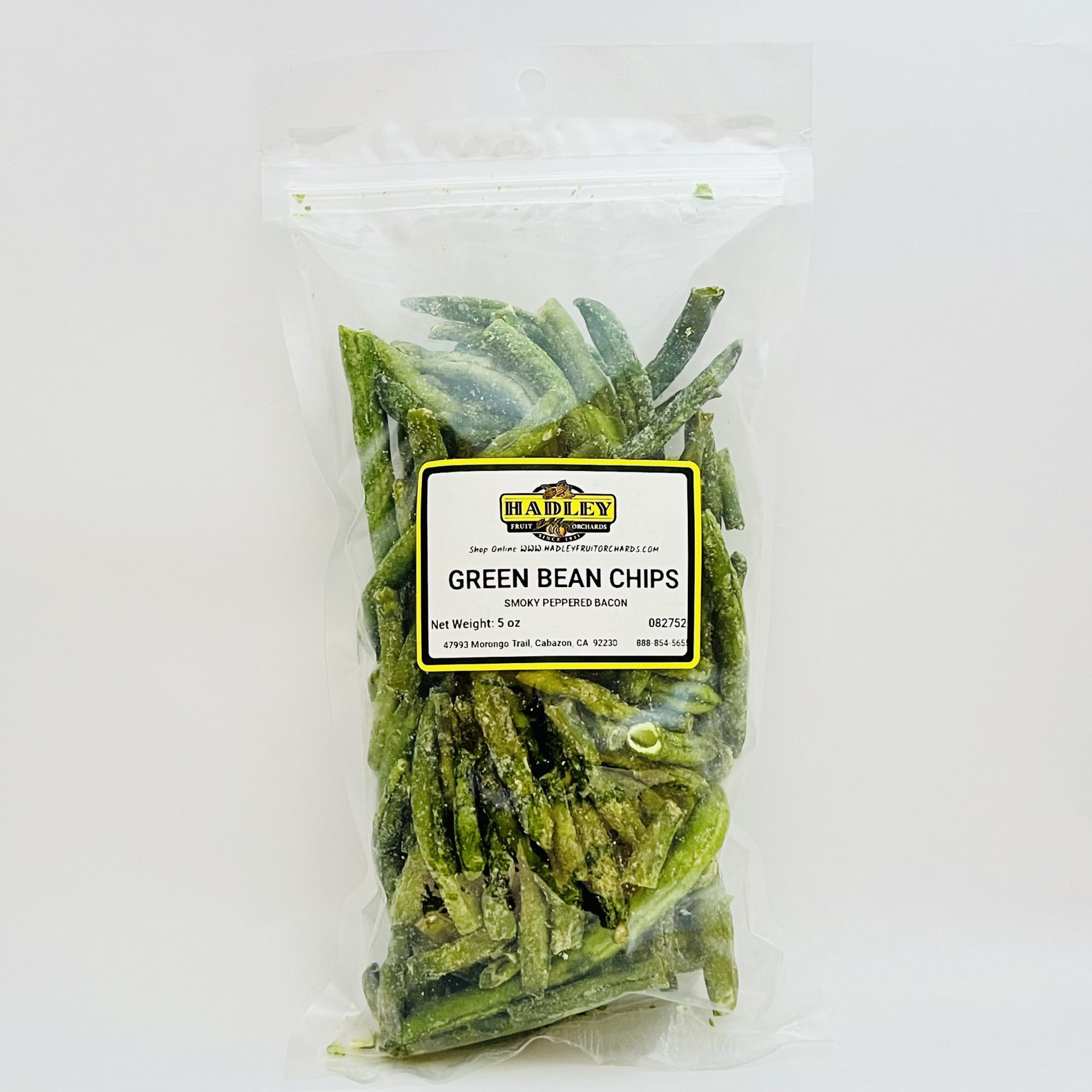 Smoky Peppered Bacon Green Bean Chips Hadley Fruit Orchards