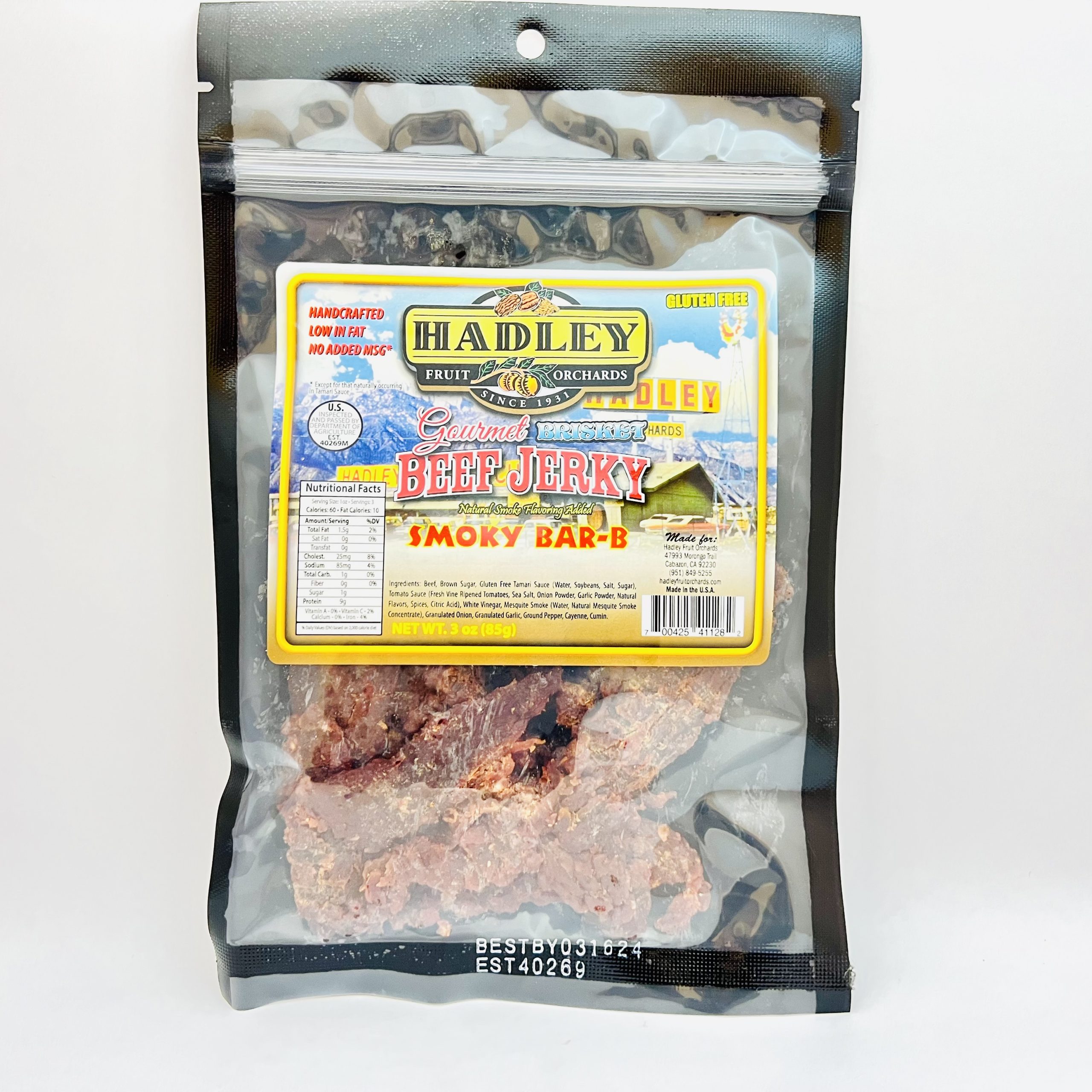 Smoky BarB Beef Jerky Hadley Fruit Orchards