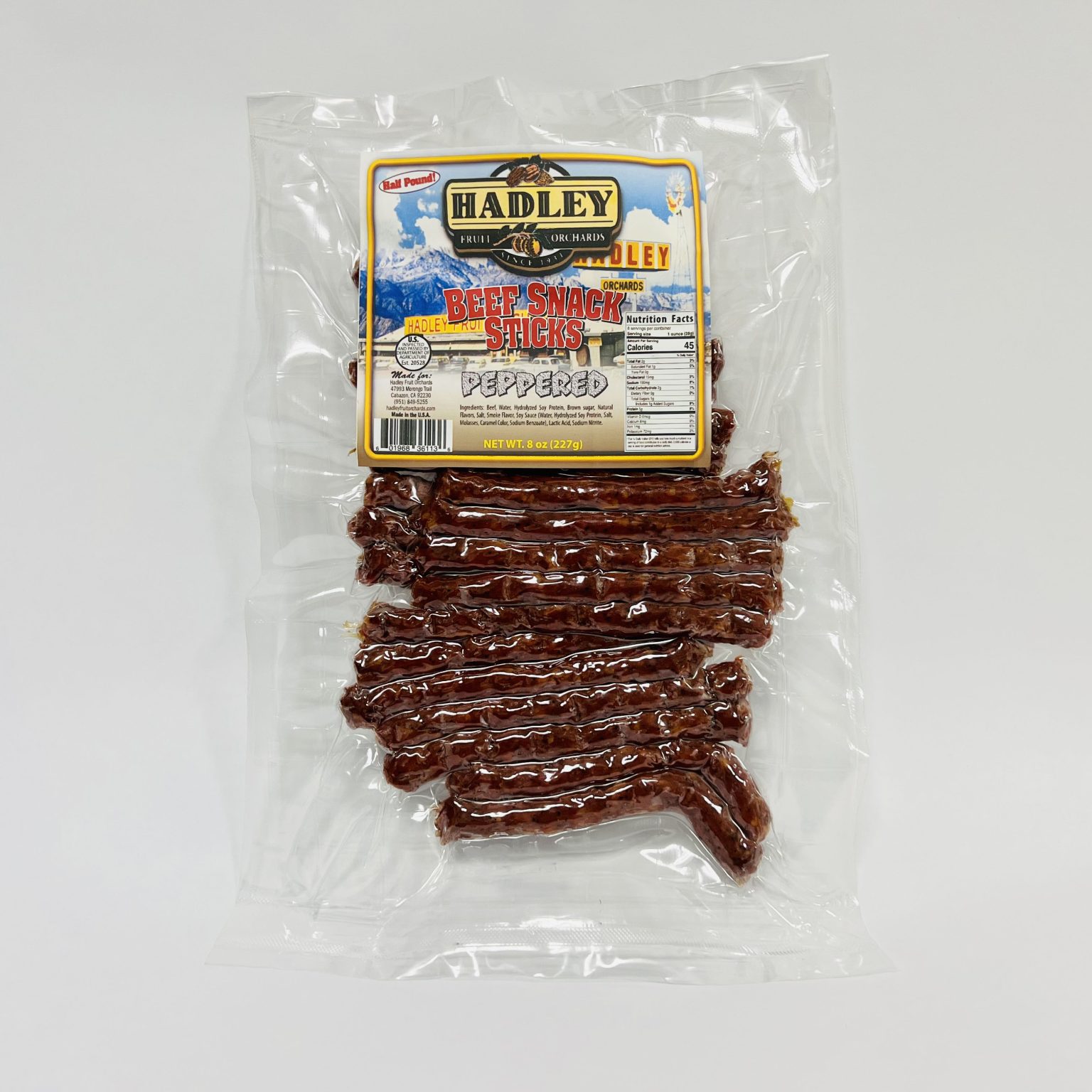 Hot Beef Snack Sticks Hadley Fruit Orchards