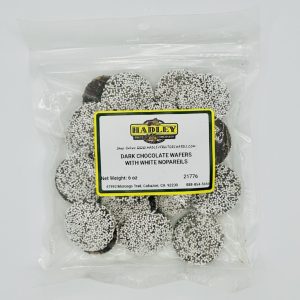 Dark Chocolate Wafers with White Nonpareils 6oz